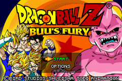 Dragon Ball Z Buu's Fury title screen for GameBoy Advance